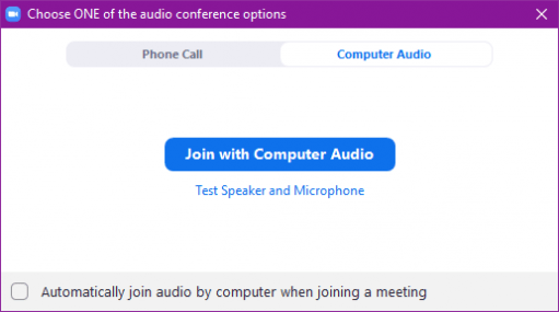 Zoom client pyytää sinulta lupaa liittyä mikrofonin kanssa.