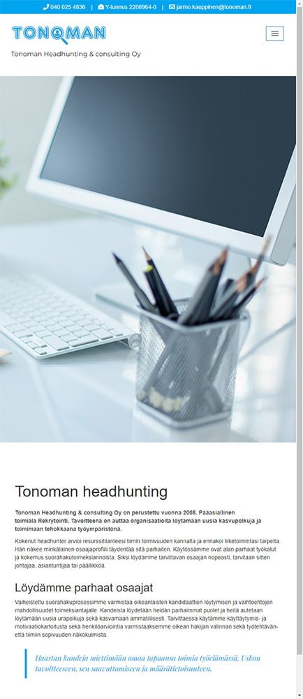 Tonoman.fi verkkosivut
